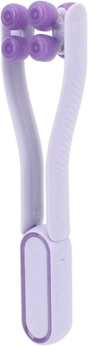 V Face Roller Massager, Face Lifting and Tightening Tool with 8 Flower Wheels, Double Chin Remover, V Line Contour Beauty Roller for Facial Sculpting, Purple