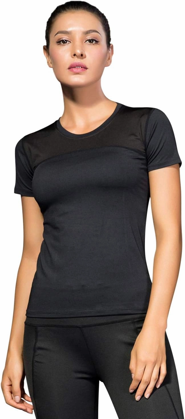 VEQKING Women's Compression T-Shirt 2-Pack– Moisture‑Wicking, Quick‑Dry Activewear for Gym, Yoga & Running