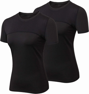 VEQKING Women's Compression T-Shirt 2-Pack– Moisture‑Wicking, Quick‑Dry Activewear for Gym, Yoga & Running