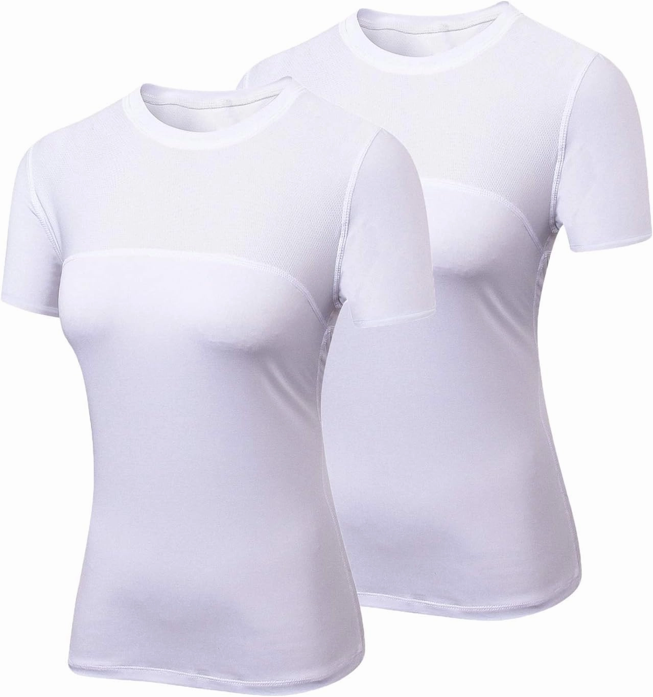 VEQKING Women's Compression T-Shirt 2-Pack– Moisture‑Wicking, Quick‑Dry Activewear for Gym, Yoga & Running