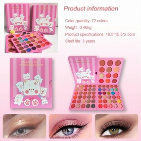 VERONNI 72 Colours Triple Layers Large Eye Shadow Golden Onion Matte Eyeshadow Blush Eyeshadow Palette All-in-One Palette Set, Micro Shimmer Stage Makeup Makeup Palette Set