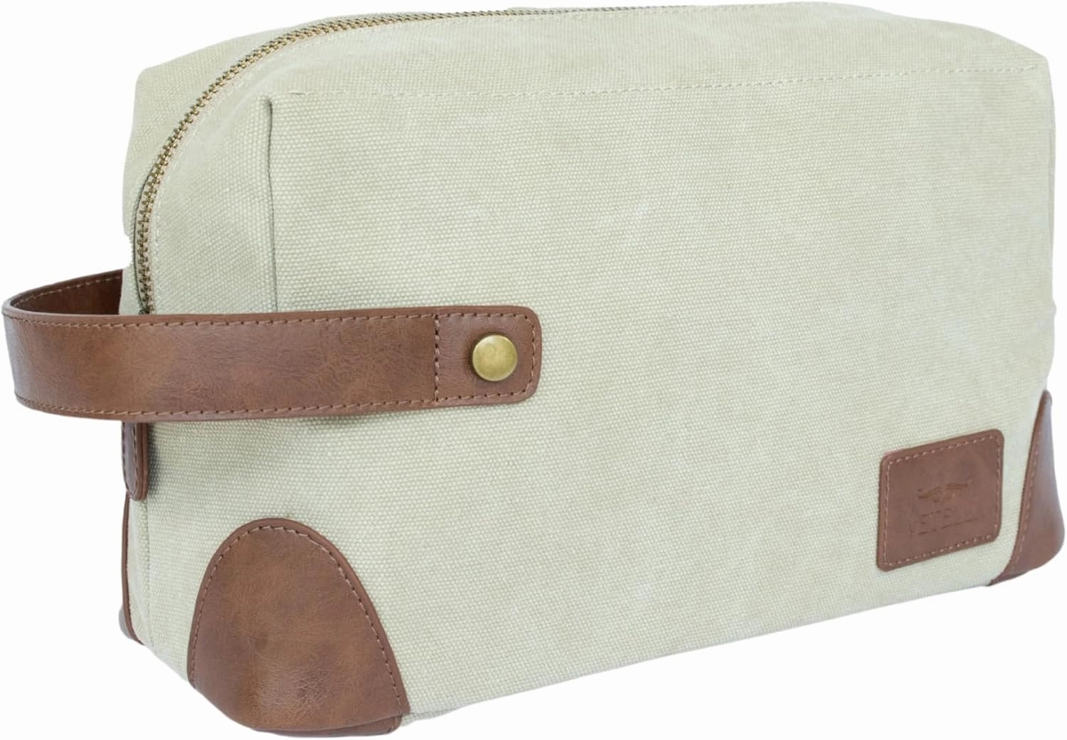 Vetelli Vintage Canvas Toiletry Bags, Travel In Style, Waterproof Canvas Dopp Kits, Durable (Marco) (Beige)