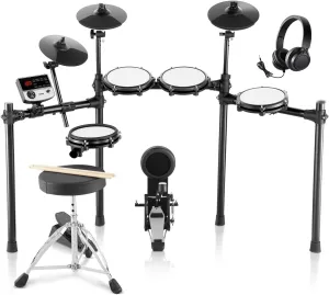 VEVOR Electric Drum Set, 32 Drum Kits & 480 Sounds Electronic Drum Kit, USB MIDI Supported 8 in Quiet Mesh Snare Electric Drum Set with 10 in Cymbals Drum Sticks & Headphone, for Beginners & Adults