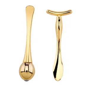VICASKY Portable Eye Care Tools Set of Eye Massage Roller Facial Mask Spoon for Smooth Skin