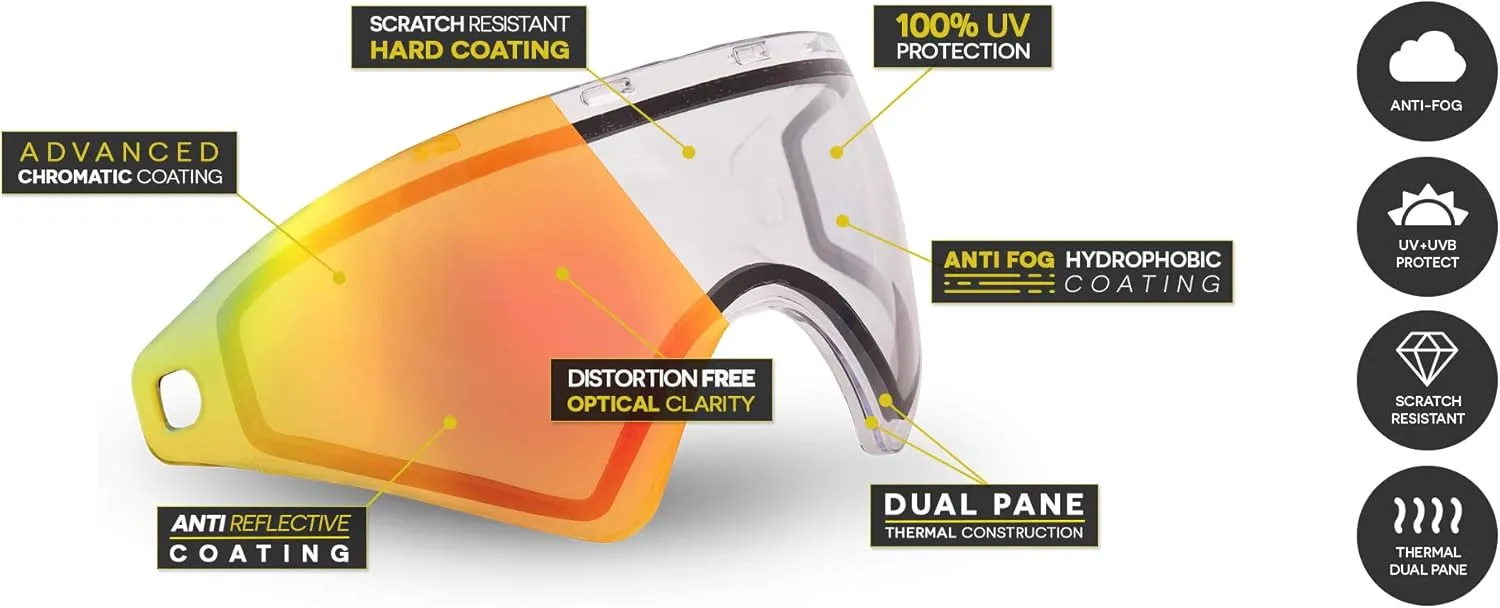 VIRTUE VIO Replacement Paintball Goggle Lens - Fits VIO Ascend/Contour/Extend and XS Masks