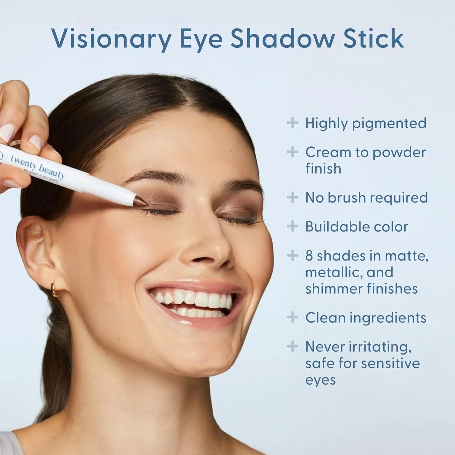 Visionary Eye Shadow Stick – Shimmer Cream Eye Shadow Pencil - Safe for Sensitive Eyes - Ophthalmologist Developed – Vegan, Cruelty-Free, Clean Ingredients (Snake Eyes)