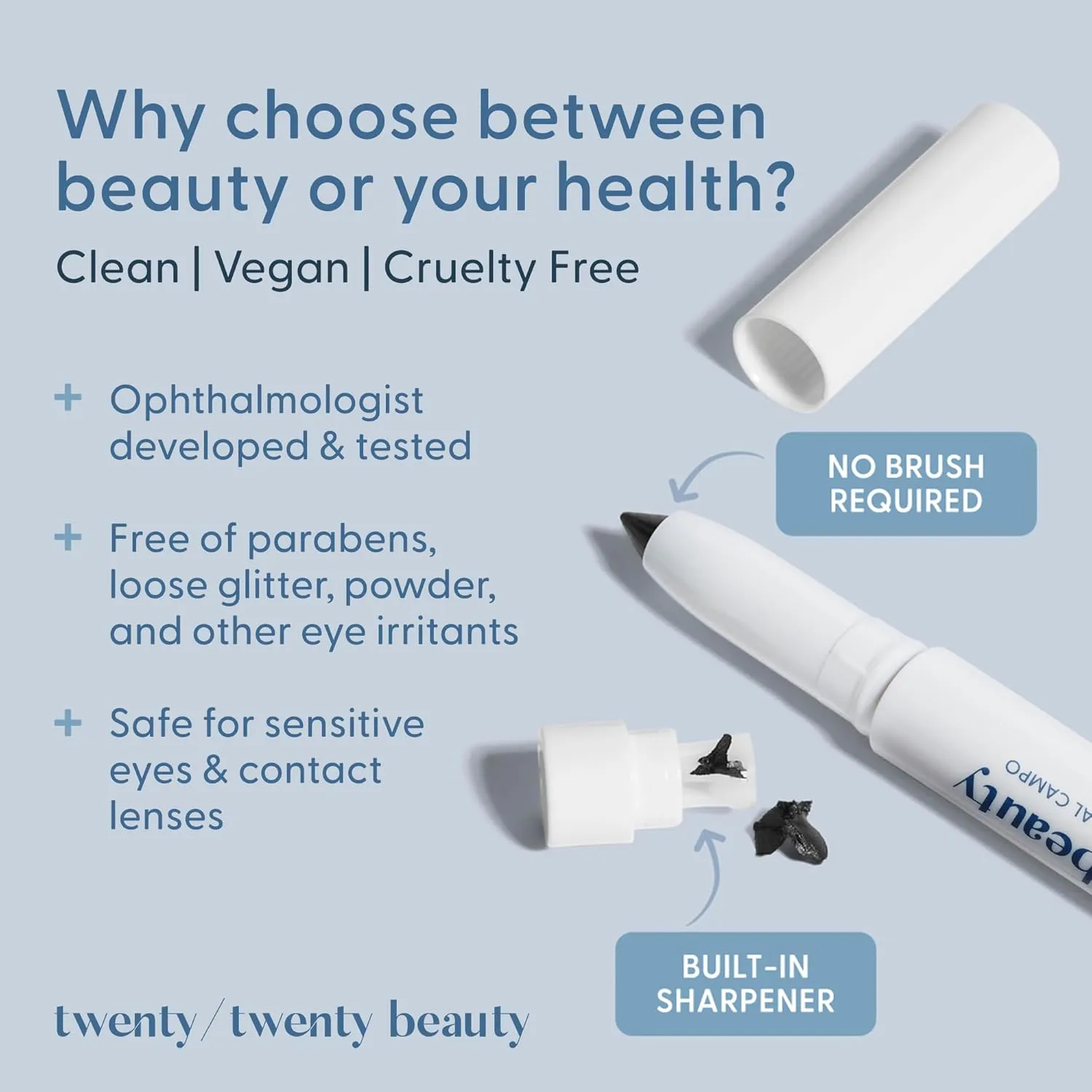 Visionary Eye Shadow Stick – Shimmer Cream Eye Shadow Pencil - Safe for Sensitive Eyes - Ophthalmologist Developed – Vegan, Cruelty-Free, Clean Ingredients (Snake Eyes)