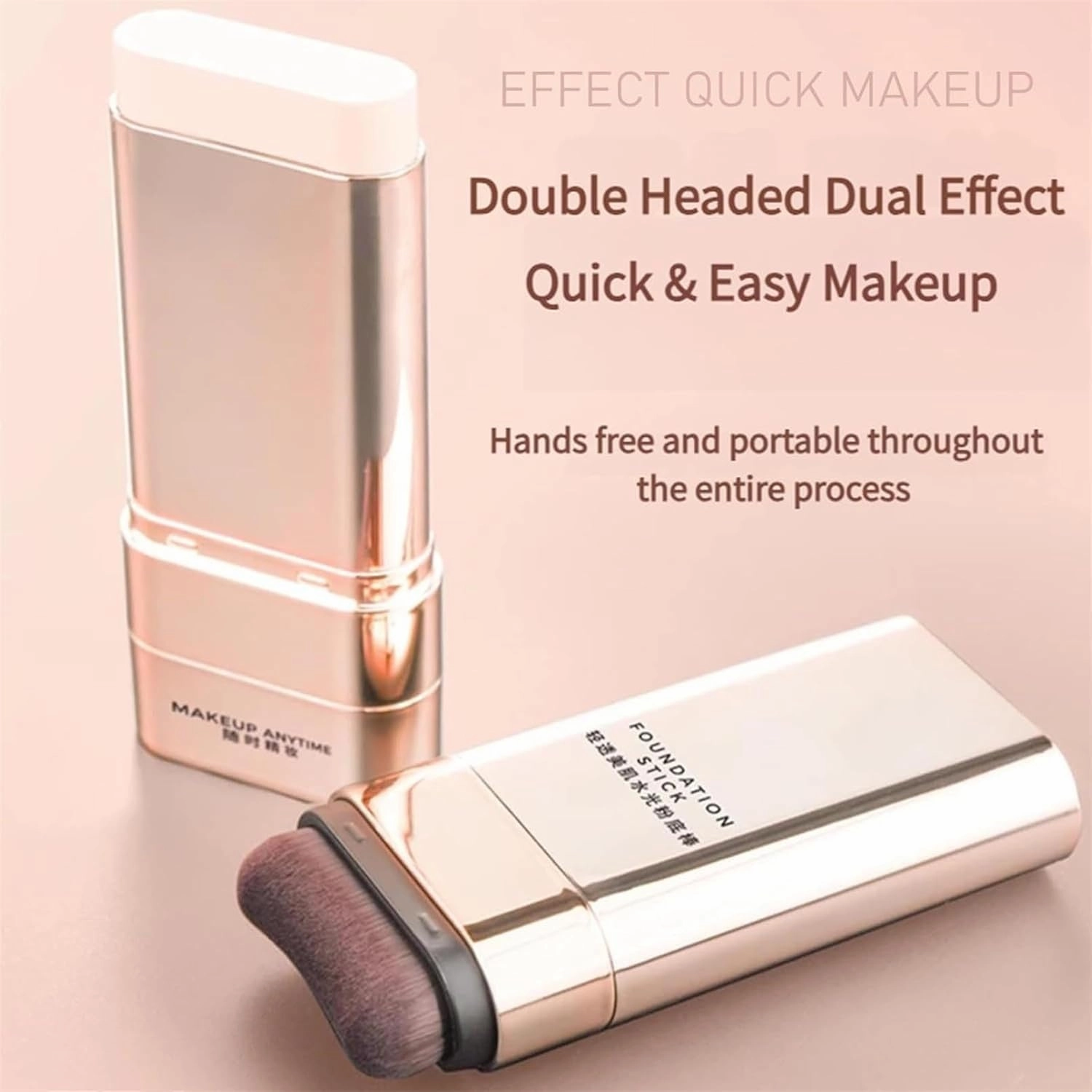 Vivien Beauty Foundation Stick, 2 in 1 Vivienbeauty Foundation, Multi-use Foundations Stick Makeup with Built-In Foundations Brush, Lightweight, Long-Lasting and Refreshing (Fair Color, 01)