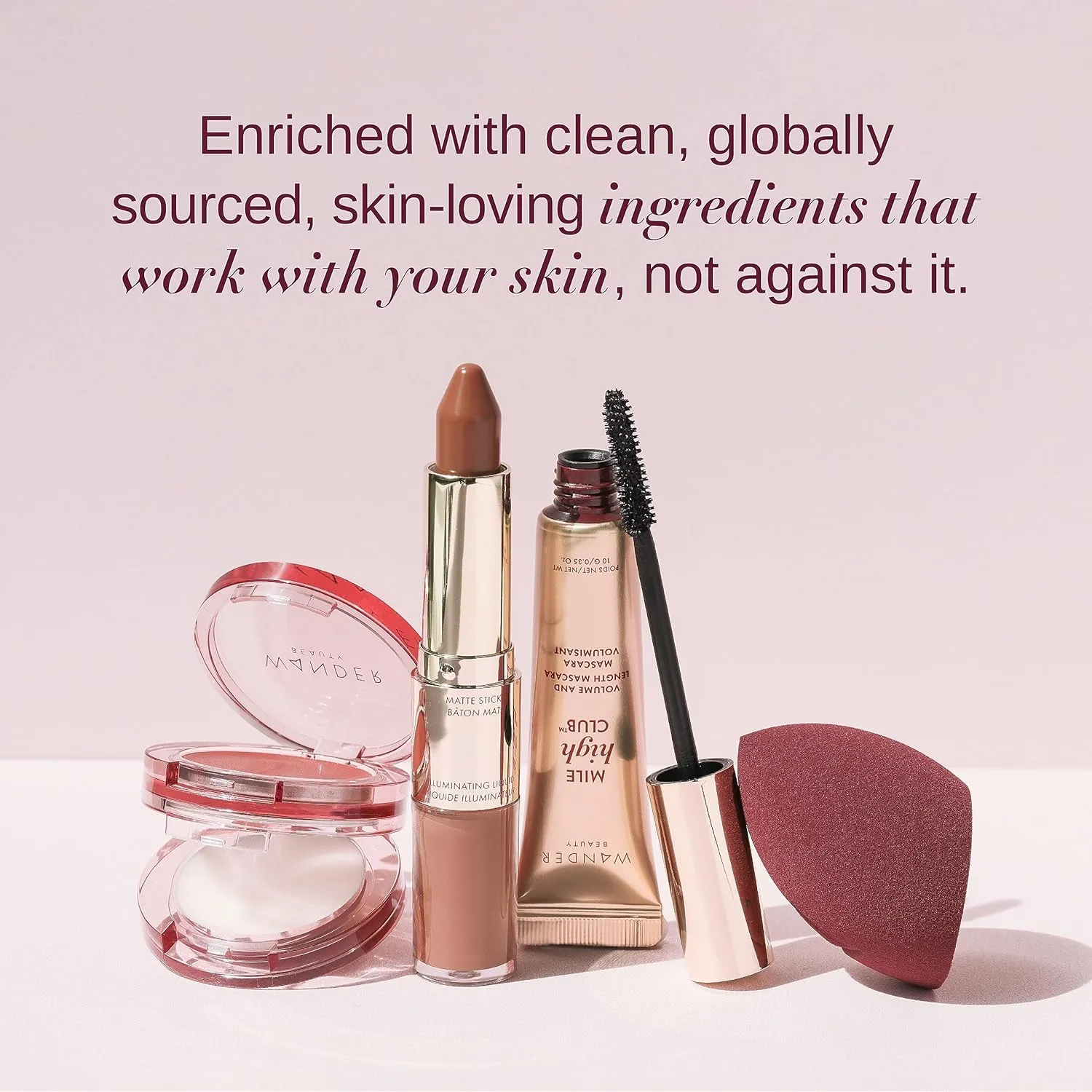 Wander Beauty Double Date Lip & Cheek - Suite Talker/Swipe - 4-in-1 Cream Blush & Tint - Blush, Moisturizer, Balm & Eye Gloss - Multitasking Eye, Cheek & Makeup with Green Tea - 0.07 oz