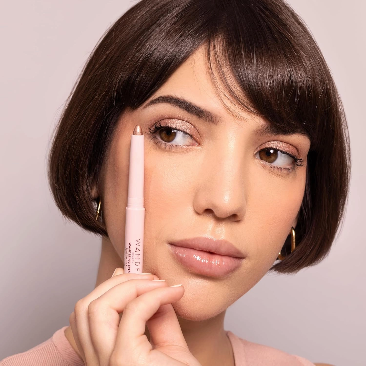 Wander Beauty Wandering Eyes Shadow Stick - Make Your Mauve (Lavender Rose Shimmer) - Smudge & Crease Free Cream Eyeshadow With Tamarind & Jojoba - Illuminate, Line & Define - 0.05 oz