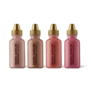 WATERCOLOUR LIQUID BLUSH & ILLUMINATOR SET – Customizable 4-Piece Kit, Lightweight & Water-Resistant, Buildable Shades for Cheeks & Lips– Long-Lasting, Blendable Makeup