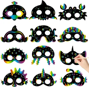 WATINC Ocean Animals Scratch Masks - 36pcs Summer Under The Sea Craft Kit for Kids, DIY Beach Sea Animal Scratch Off Card Art Magic Paper for Birthday Party Favors School Classroom Activity Project