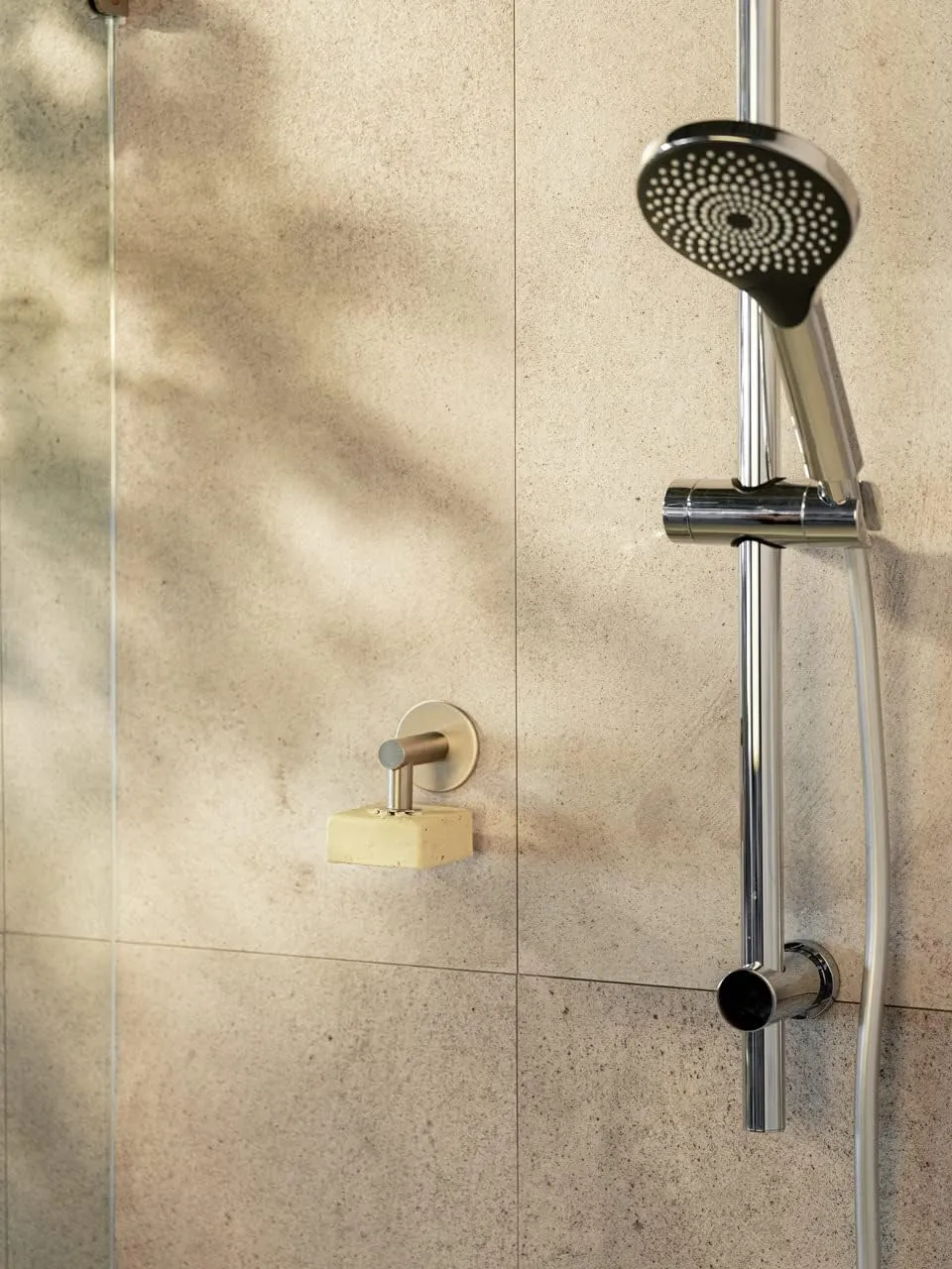 WENKO Stainless Steel Shiny Soap Holder with Magnet and Turbo-Loc Wall Mount for Gluing, Silver matt, 4,5 x 4 x 7 cm