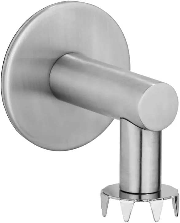 WENKO Stainless Steel Shiny Soap Holder with Magnet and Turbo-Loc Wall Mount for Gluing, Silver matt, 4,5 x 4 x 7 cm