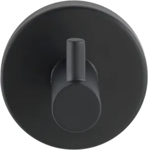 WENKO Uno Bosio Wall Hook Black Matt - Towel Hook, Clothes Hook, Stainless Steel, 5.5 x 5.5 x 5.5 cm, Matt