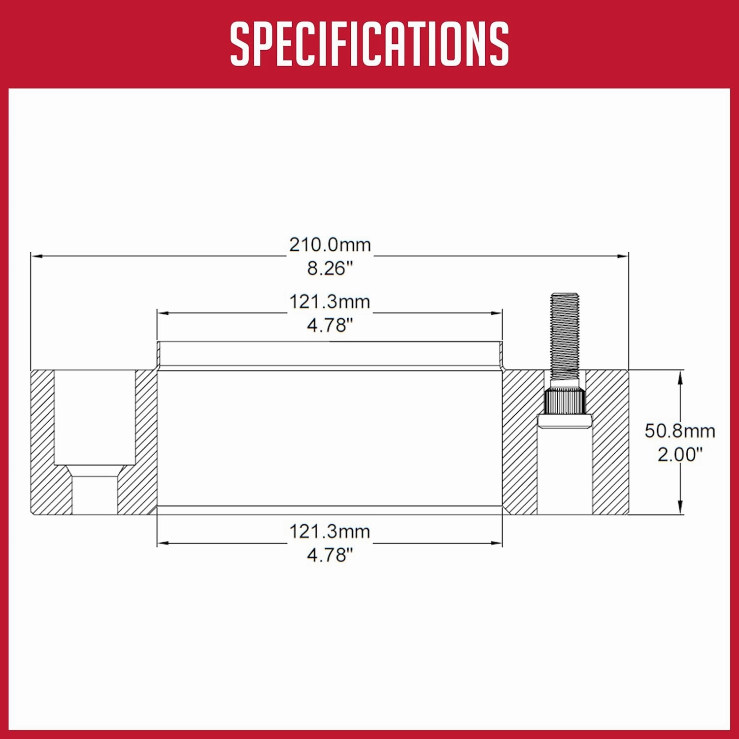 Wheel Accessories Parts 2 Pcs Hub Centric Wheel Spacers 8 on 6.50 2.00 Inch Thick M14x1.5 14x1.5 Thread Stud Fits 2011  Ram 2500 3500 Single Rear Wheel ｜ 2012-19 Dually Rear Wheel Front