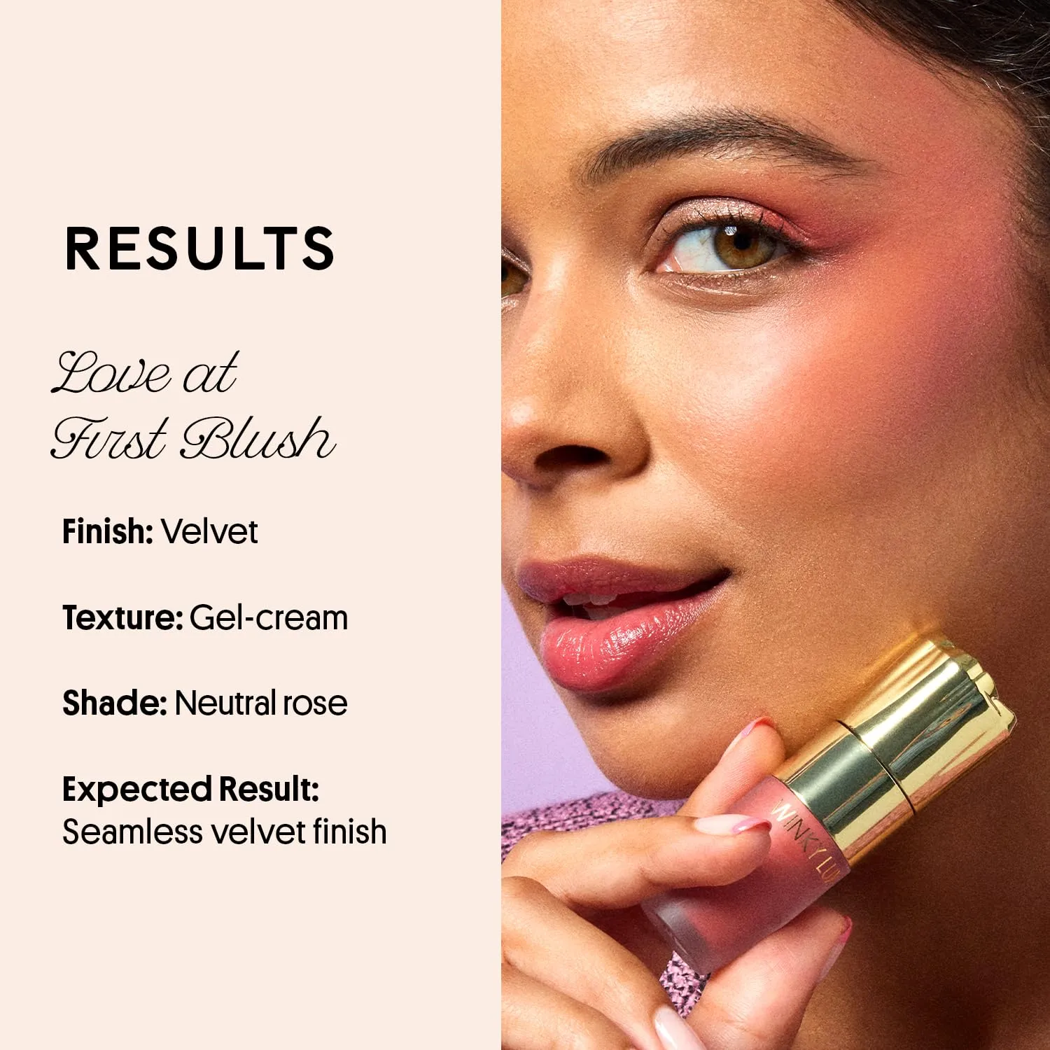 Winky Lux Cheeky Rose Liquid Blush, Gel-Cream Blush with Buildable Color, Lightweight Velvet Finish for Long Lasting Color, Neutral Rose, Queen