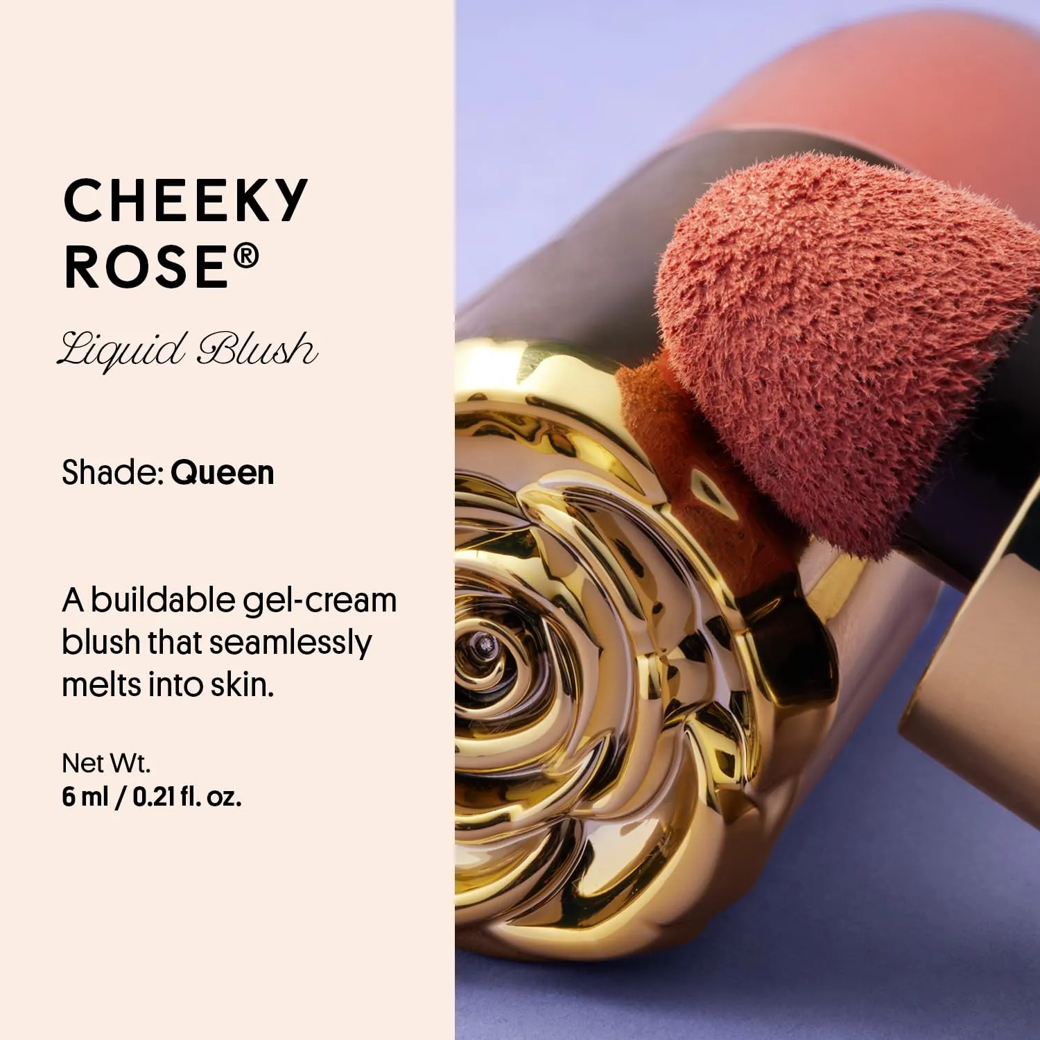 Winky Lux Cheeky Rose Liquid Blush, Gel-Cream Blush with Buildable Color, Lightweight Velvet Finish for Long Lasting Color, Neutral Rose, Queen