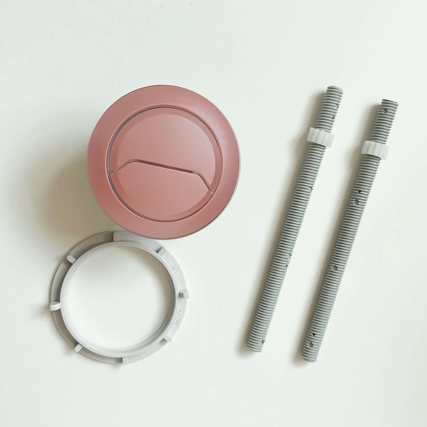 WinZo BT019RG Toilet Tank Round Dual Flush Push Button with Thread Diameter 48mm (1.88") Tank Valve Replacement Part Kits,Rose Gold