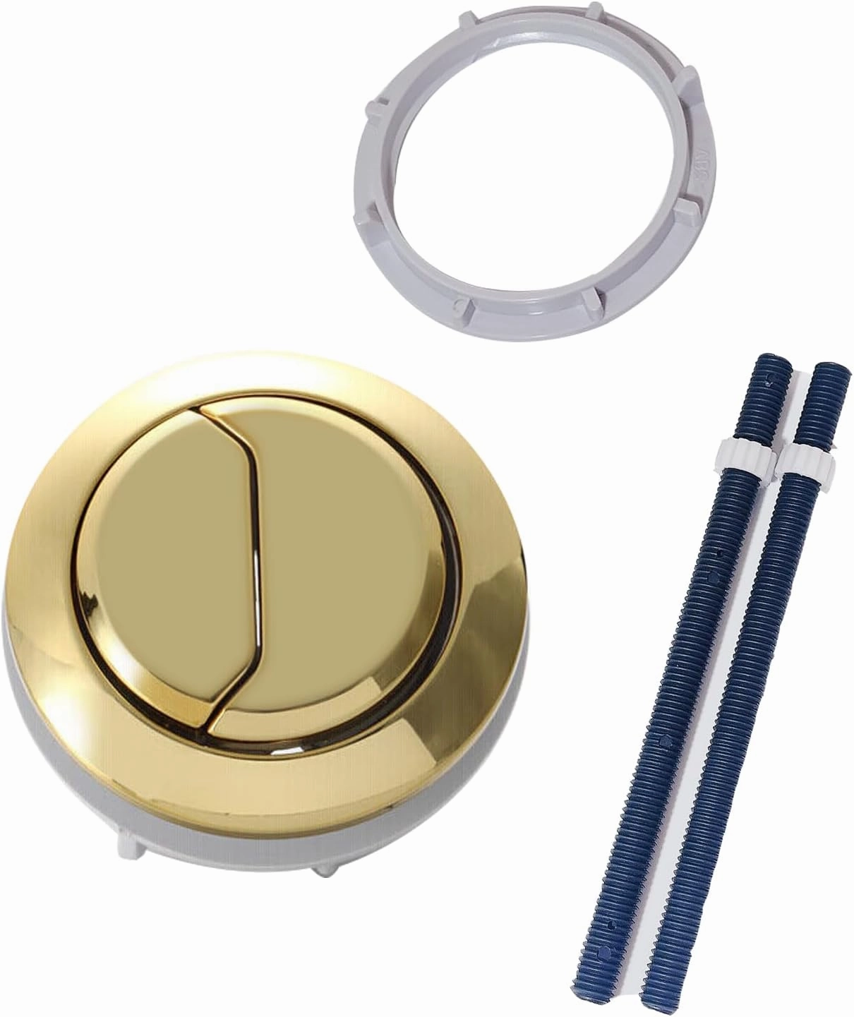 WinZo Round Golden Push Button for Toilet Dual Flush Tank Circle Hole 48mm /1.88" Thread Replacement Kits