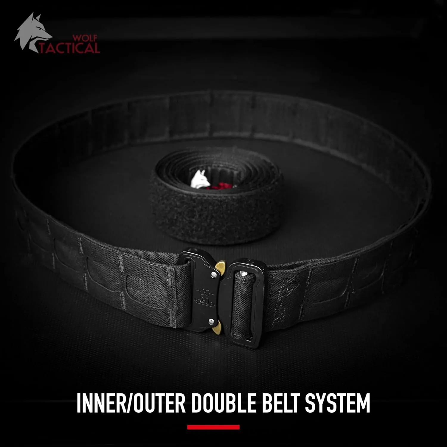 WOLF TACTICAL Molle Battle Belt Lite – 1.75” Quick-Release Combat Belt Tactical Gun Belt