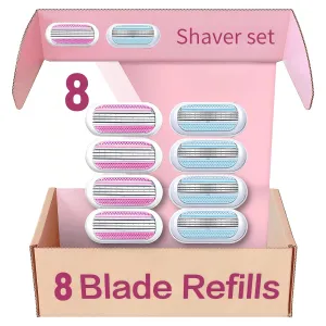 Womens' Razor Blade Refills for Razor (8pcs), Smooth Shaving Womens' Razors with New Version and Smooth Blade Refills Included