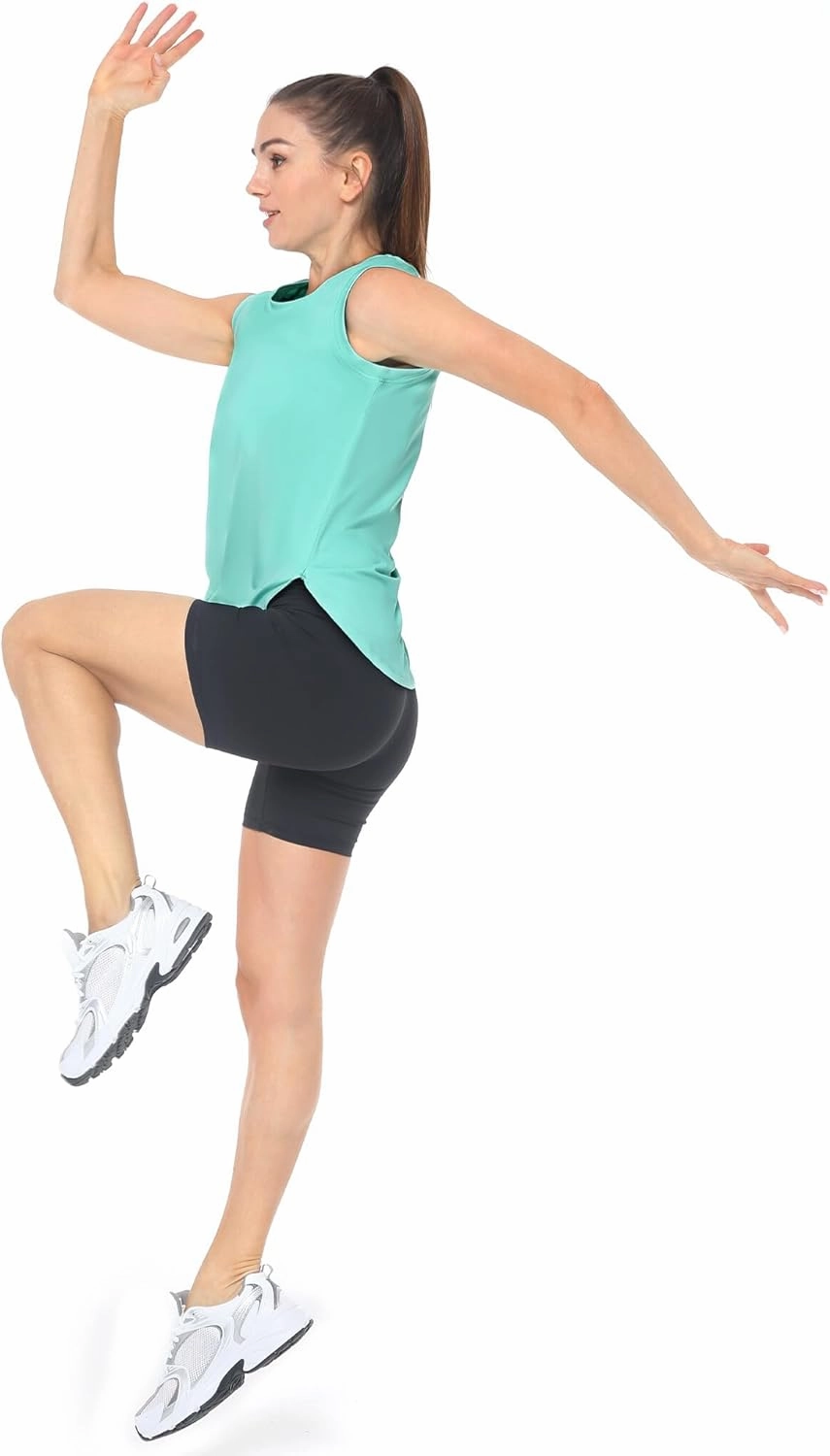 Workout Tank Tops for Women Sleeveless Athletic Yoga Quick Dry Exercise Running Shirts with Side Slit