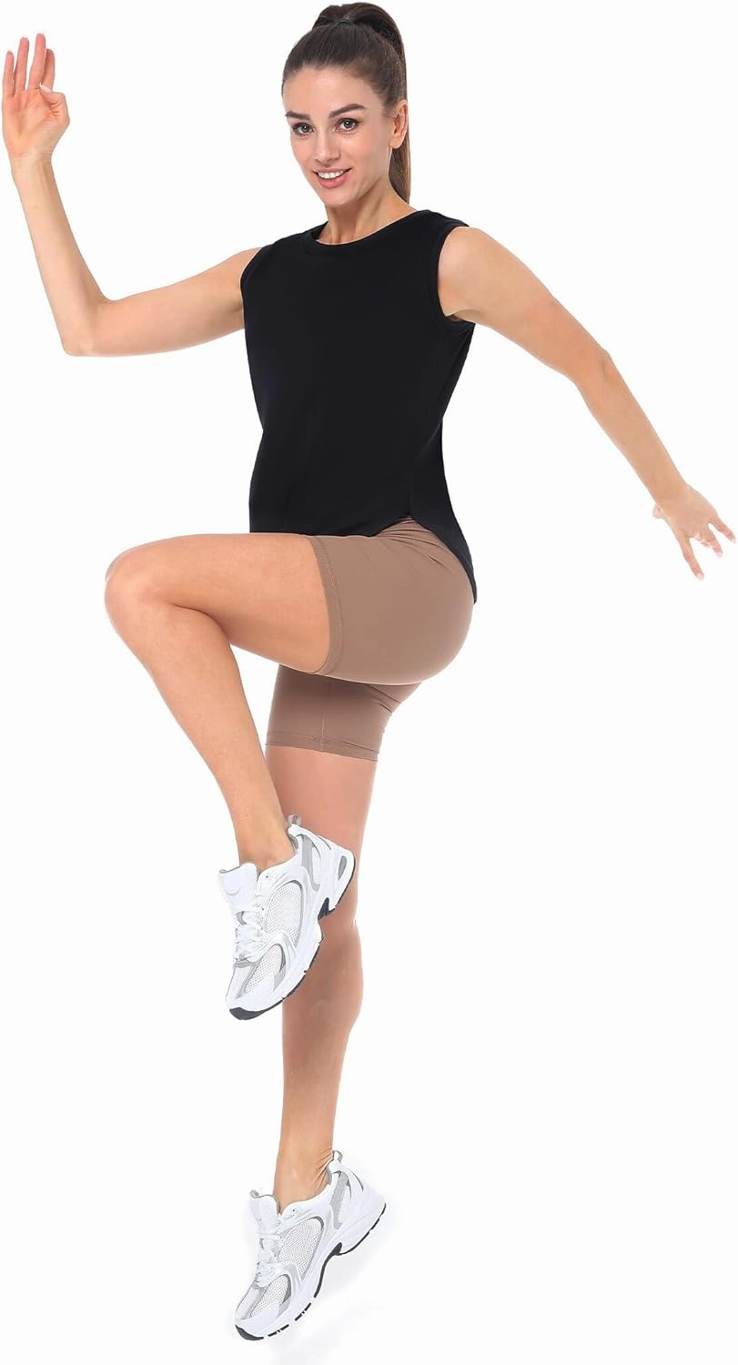 Workout Tank Tops for Women Sleeveless Athletic Yoga Quick Dry Exercise Running Shirts with Side Slit