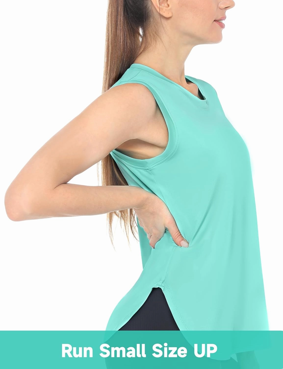 Workout Tank Tops for Women Sleeveless Athletic Yoga Quick Dry Exercise Running Shirts with Side Slit