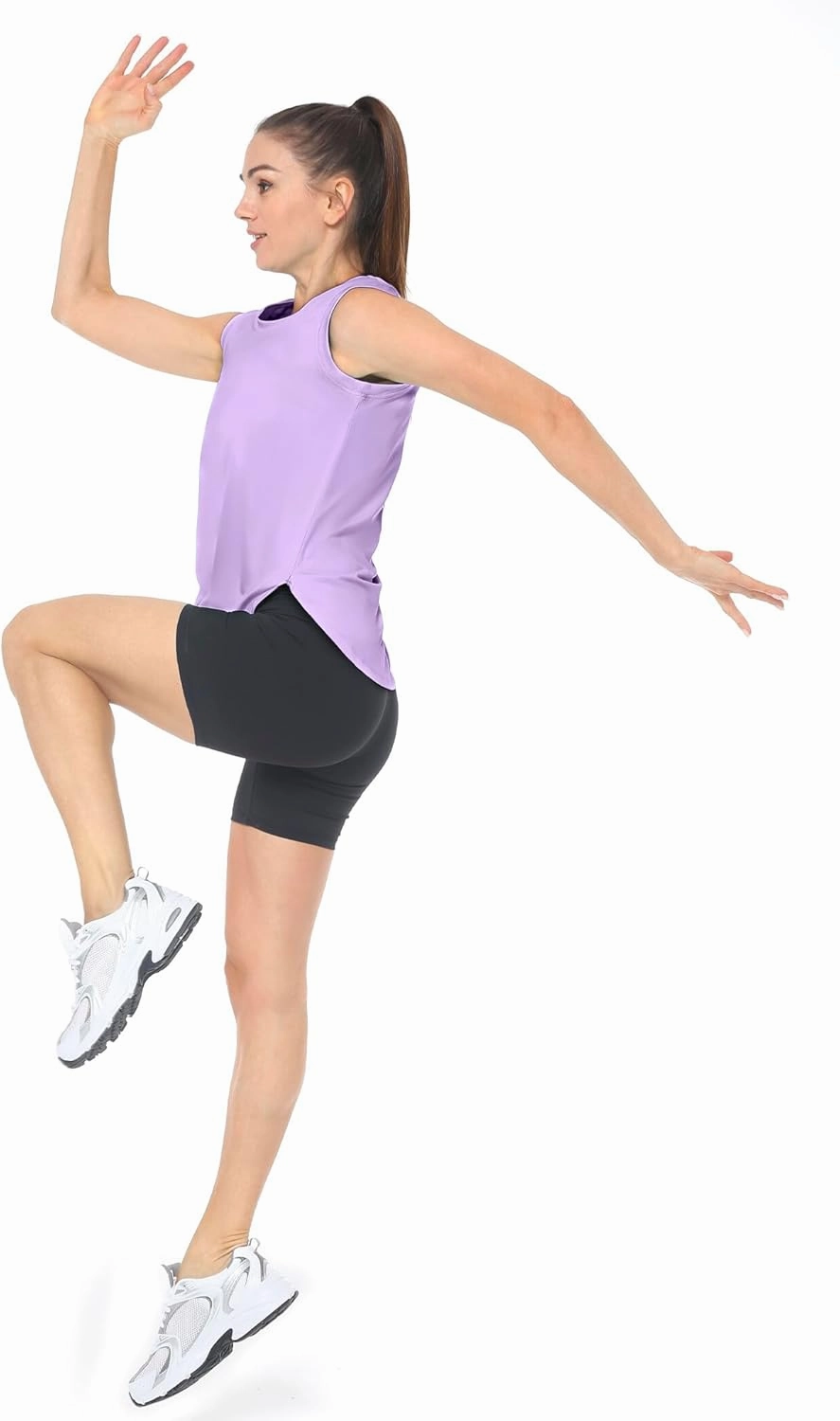Workout Tank Tops for Women Sleeveless Athletic Yoga Quick Dry Exercise Running Shirts with Side Slit