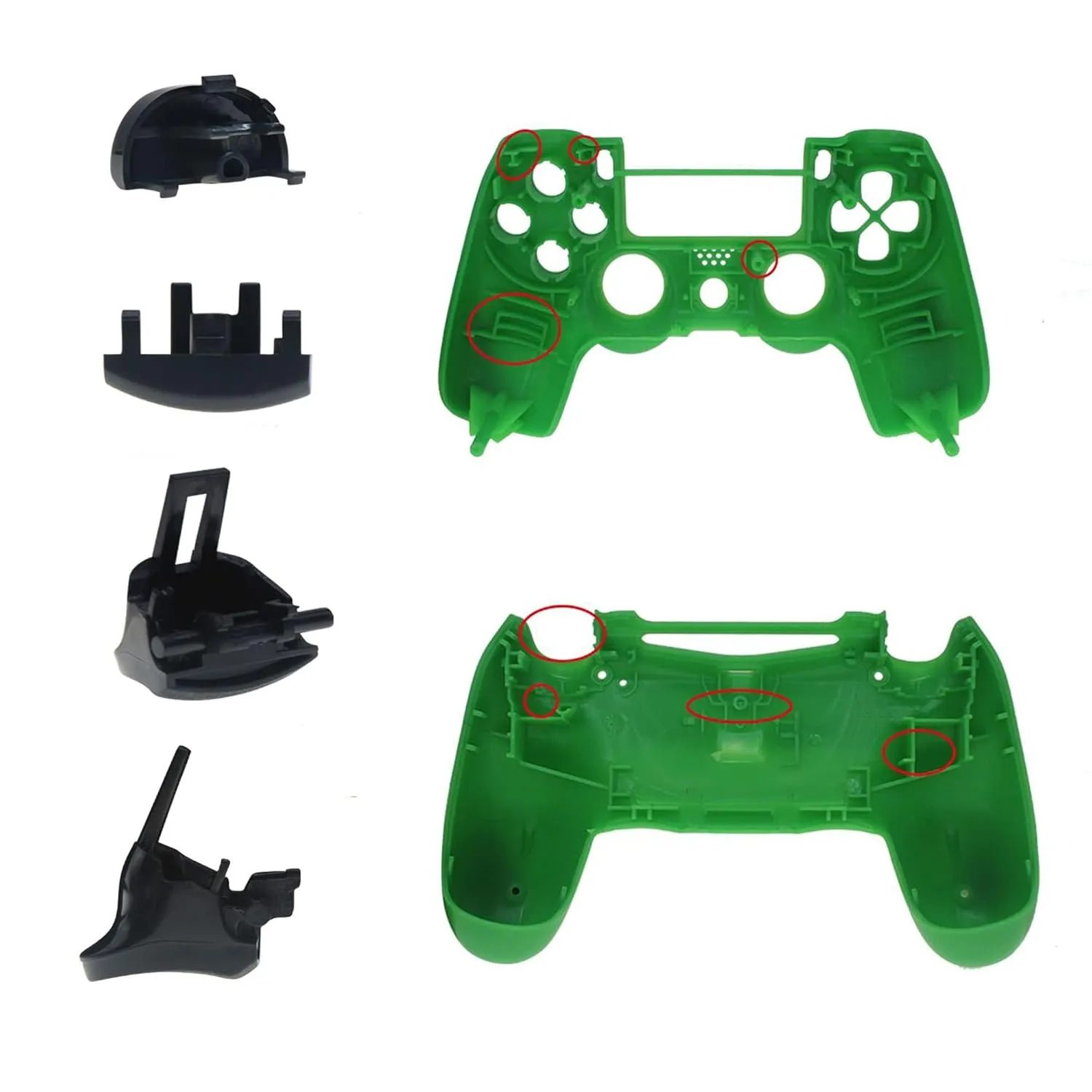 WPS Matte Controller Case Collection Full Housing Shell   Full Buttons for PS4 Playstation Slim Pro (JDM-040) Controller (Black)