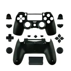 WPS Matte Controller Case Collection Full Housing Shell   Full Buttons for PS4 Playstation Slim Pro (JDM-040) Controller (Black)