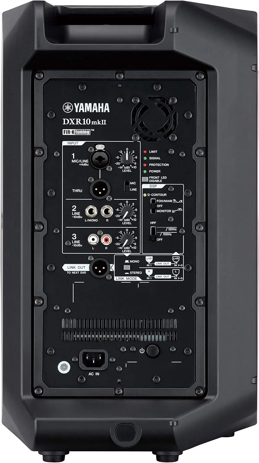 Yamaha DXR10MKII, 10" 1100W Powered Speaker Cabinet, Matte Black