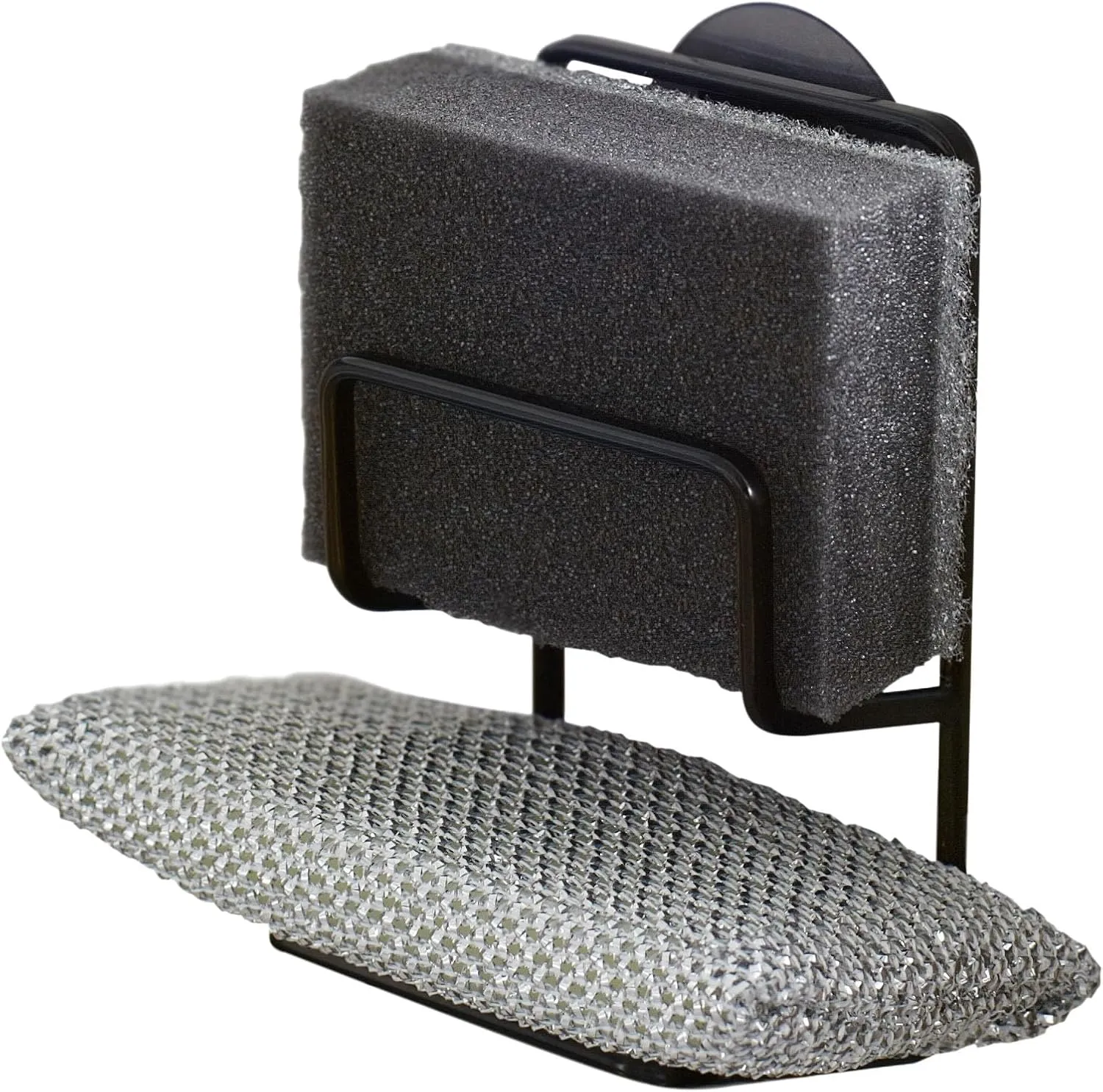 YAMAZAKI home 2265 Double Sponge Holder-Steel Rack Organizer for Kitchen Sink, One Size, Black