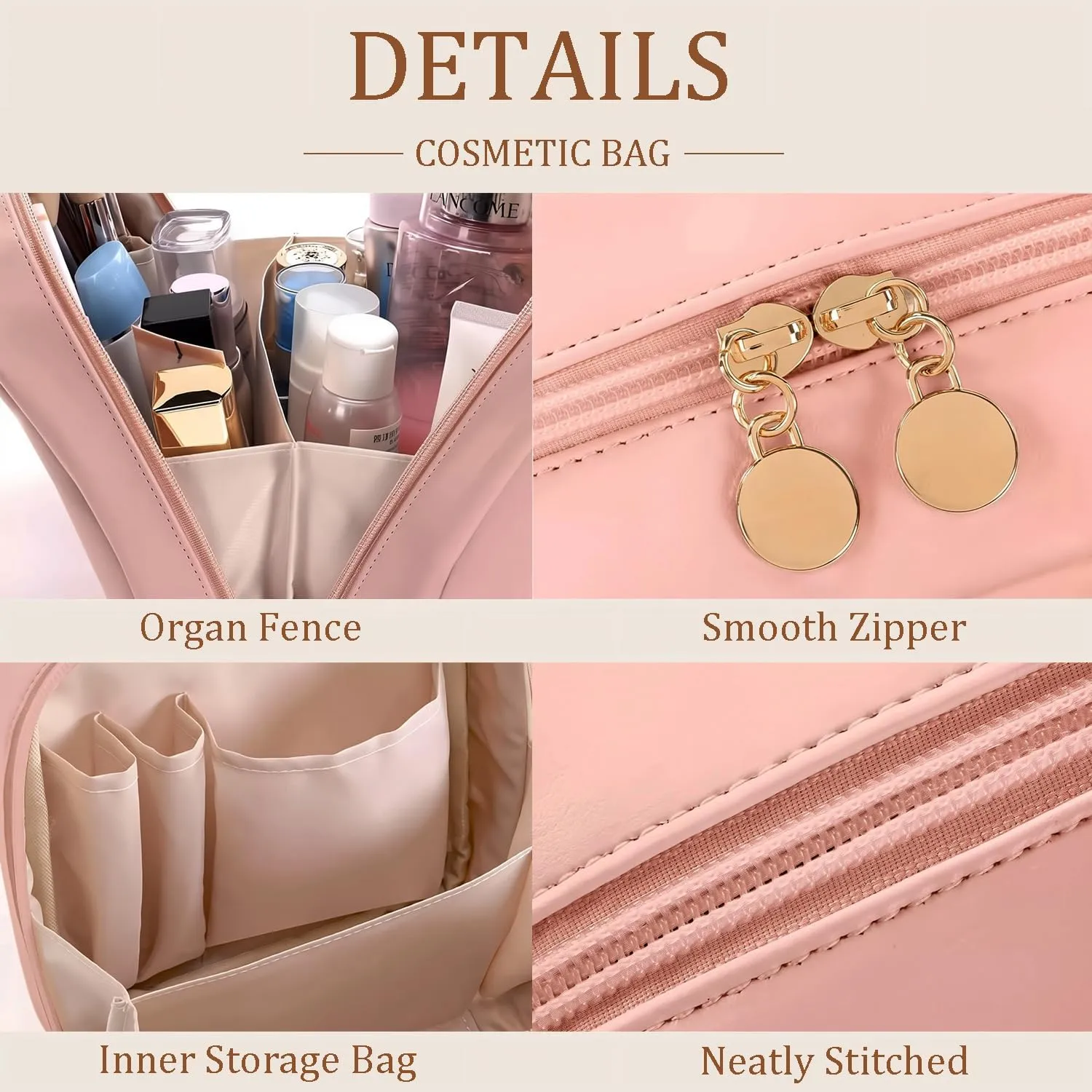YDR Makeup Bag, Large Capacity Travel Toiletry Bags for Women, Waterproof Makeup Organizer Cosmetic Bag