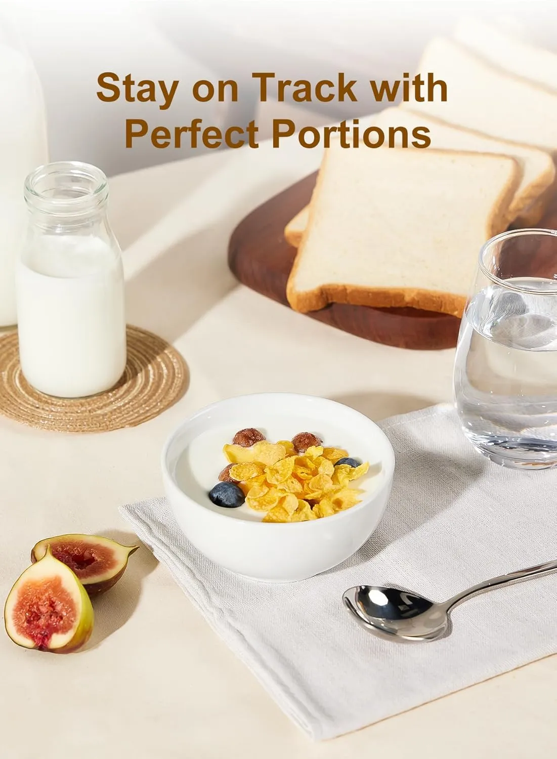 Yedio Small Bowls Set, White Ceramic Bowls of 6, 10 oz Porcelain Bowl for Kitchen Dessert Rice Side Dish Snack Soup Fruits Cereal Ice Cream, Microwave Dishwasher Freezer Oven Safe Easy Clean Stackable