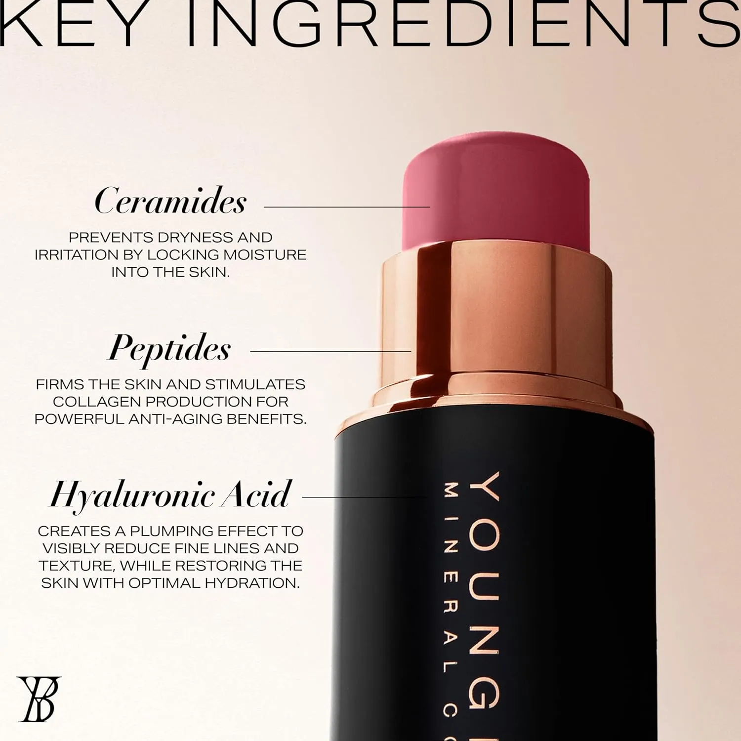 Youngblood VividLuxe Crème Blush Stick, Mulberry