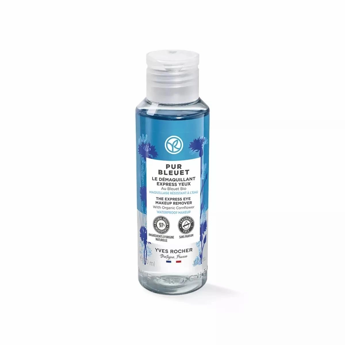 Yves Rocher Pur Bleuet Express Mooisturising Eye Makeup Remover Moisturising Day Care - 100 ml./3.3 fl.oz.