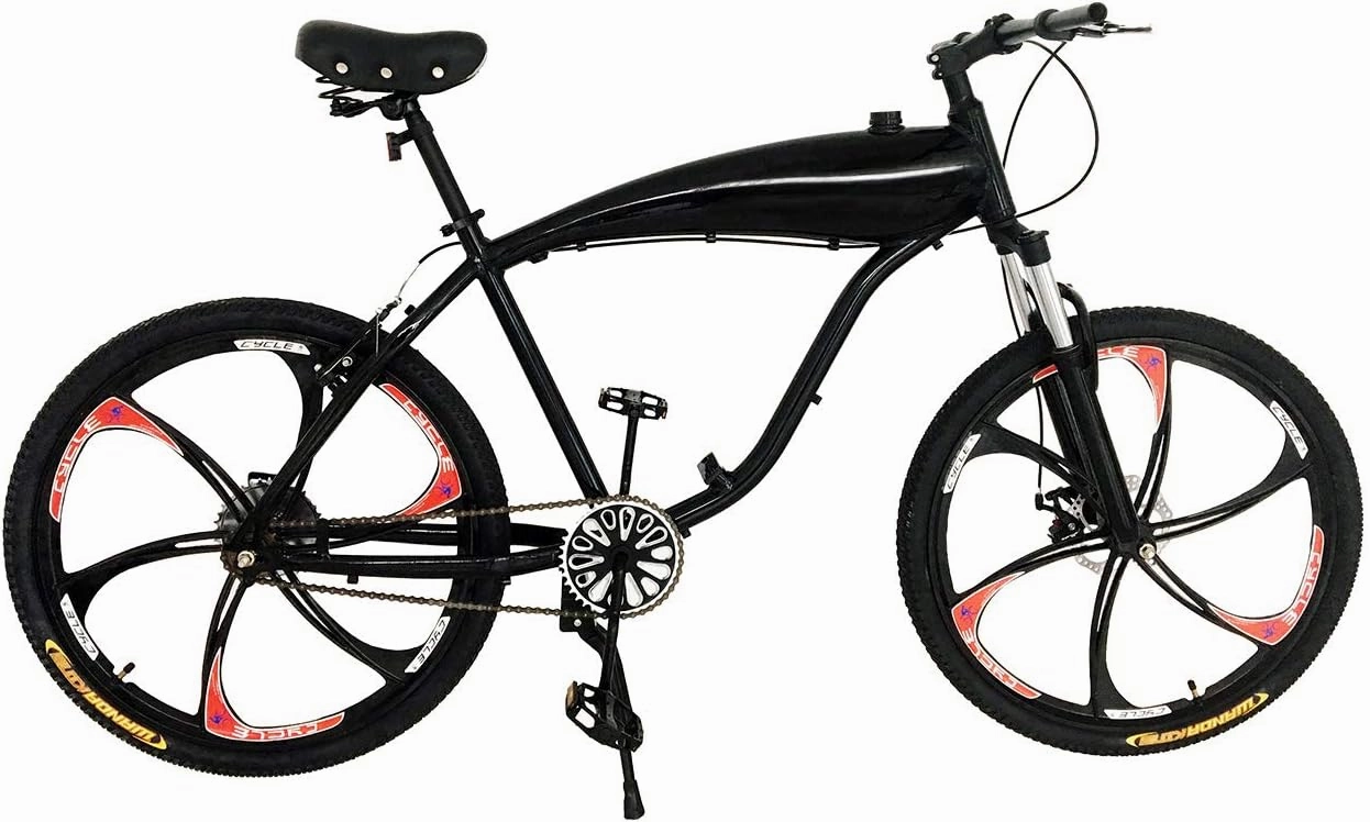 Zeda Screamin Demon V2 Engine-Ready Motorized Bicycle - Built in Gas Tank - Gas Frame Bike (Black Bicycle)