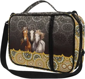 ZFRXIGN Boho Horse Bible Cover for Women Book Case Protective Bible Carrying Covers with Handle and Bookmark Bible Study Accessories Church Bag Mandala Western Tribal Navajo