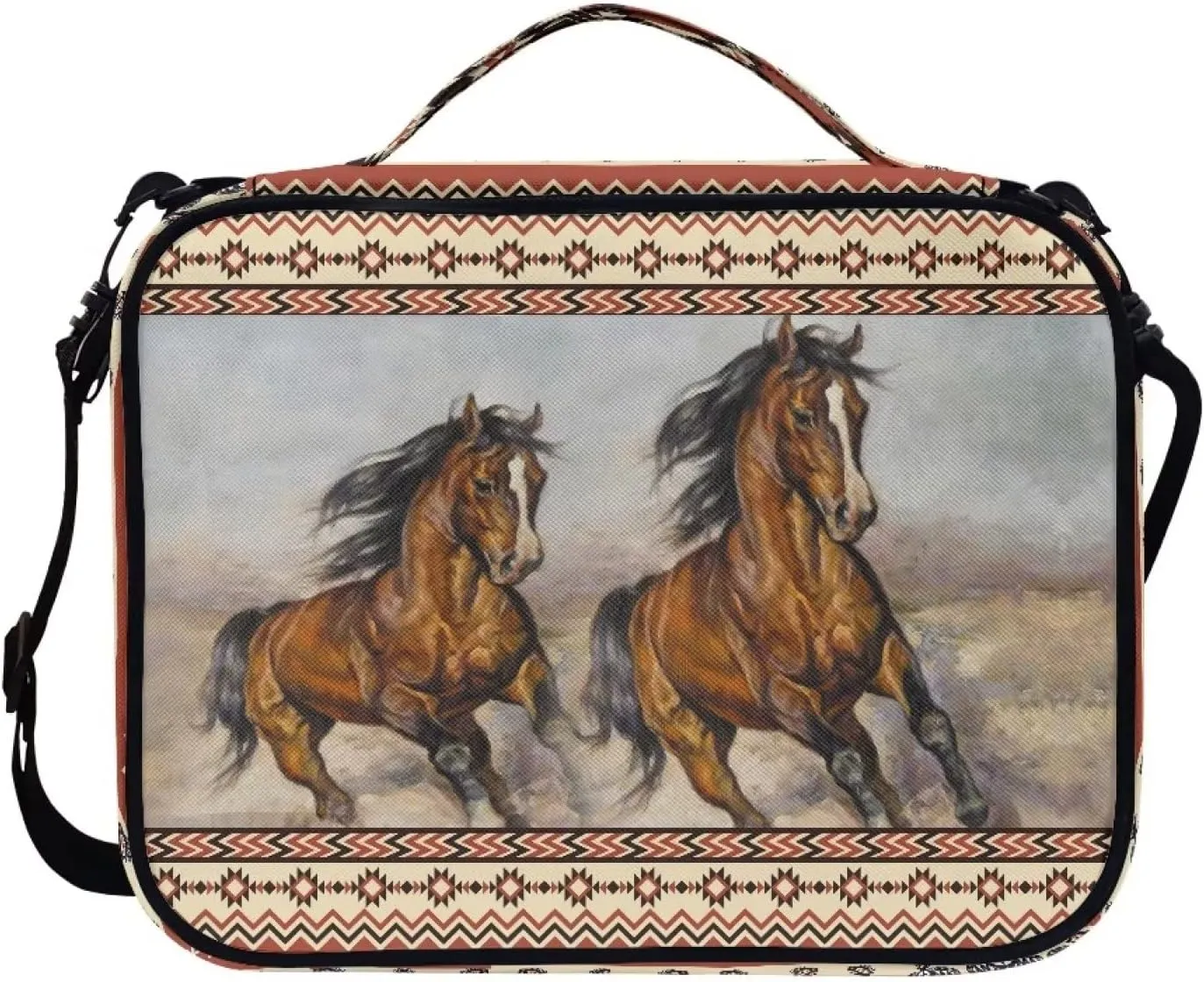ZFRXIGN Boho Horse Bible Covers for Women Protective Bible Case Bible Study Accessories for Travel Office School Portable Bible Bag Crossbody Handbag Western Aztec