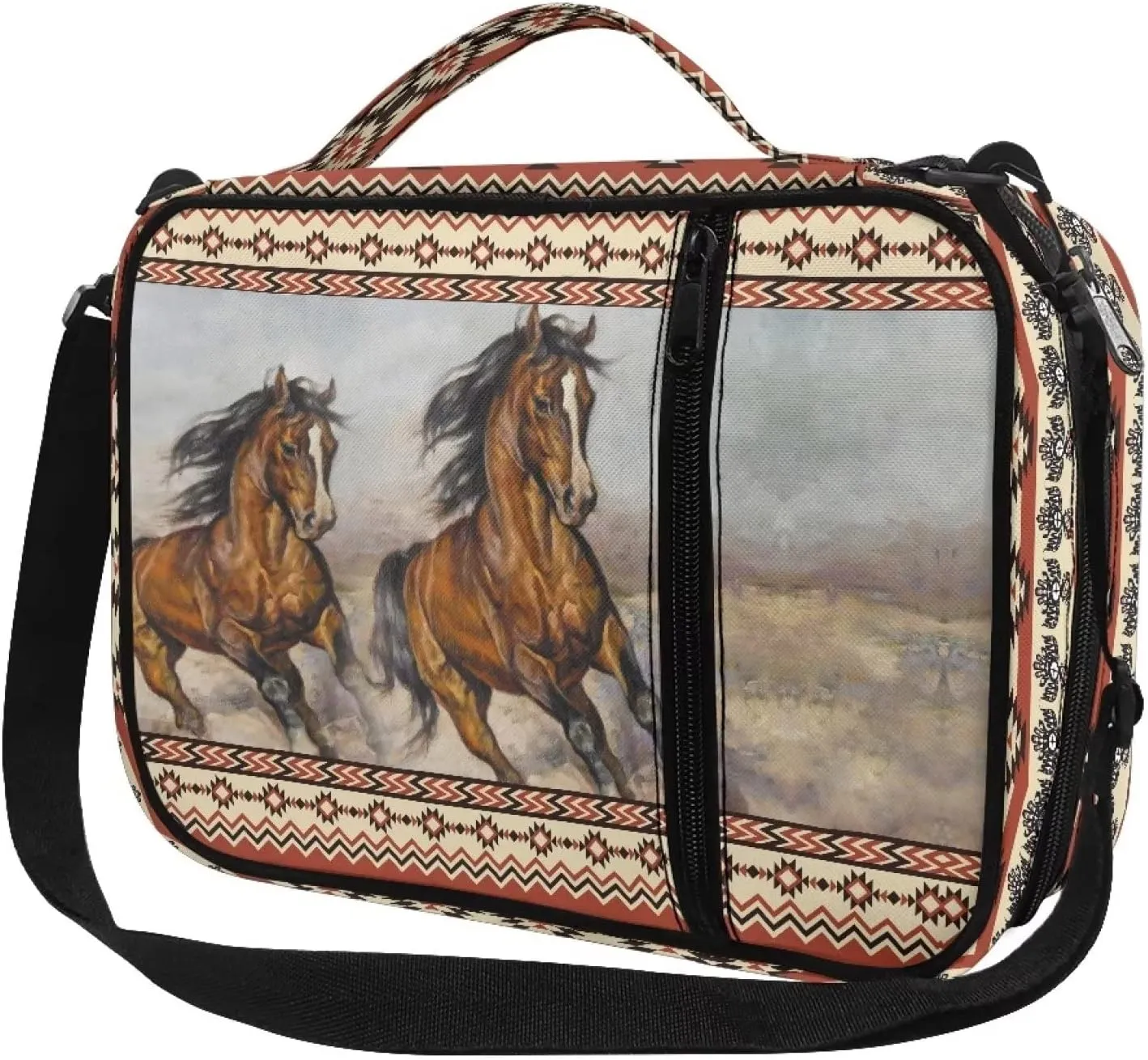 ZFRXIGN Boho Horse Bible Covers for Women Protective Bible Case Bible Study Accessories for Travel Office School Portable Bible Bag Crossbody Handbag Western Aztec