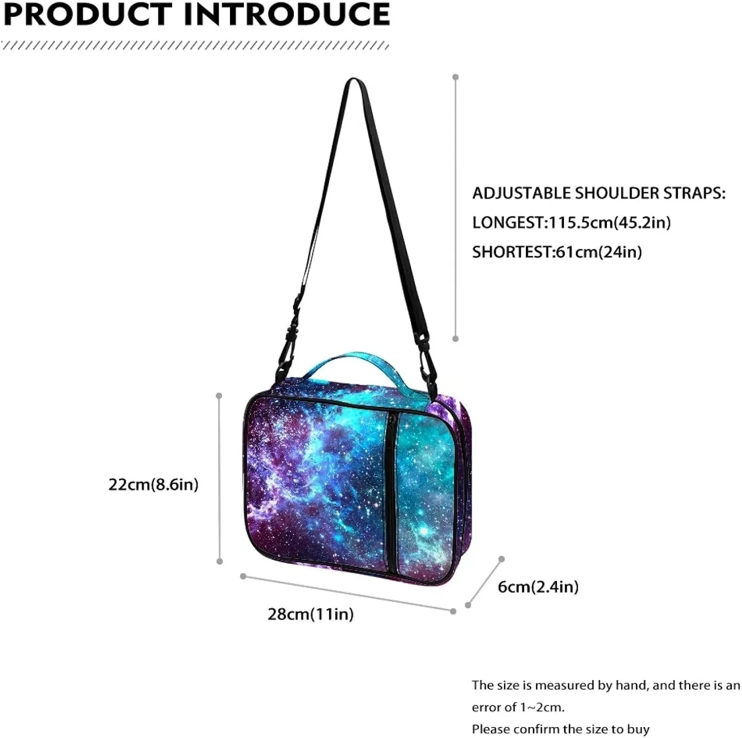 ZFRXIGN Butterfly Mushroom Bible Cover Case for Women Bible Organizer Bible Bag with Zip Pockets Durable Shopping Tote Crossbody Handbags for Daily Use Moon Night Galaxy