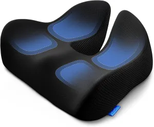 ZIKEE Thickened Hemorrhoid Pillow with Ergonomically Widened Cutout for Tailbone, Hemorrhoids Pain Relief, Memory Foam Seat Cushion for Hip, Sciatica, 6.0" Thick Office Chair Cushion for Post-Surgery