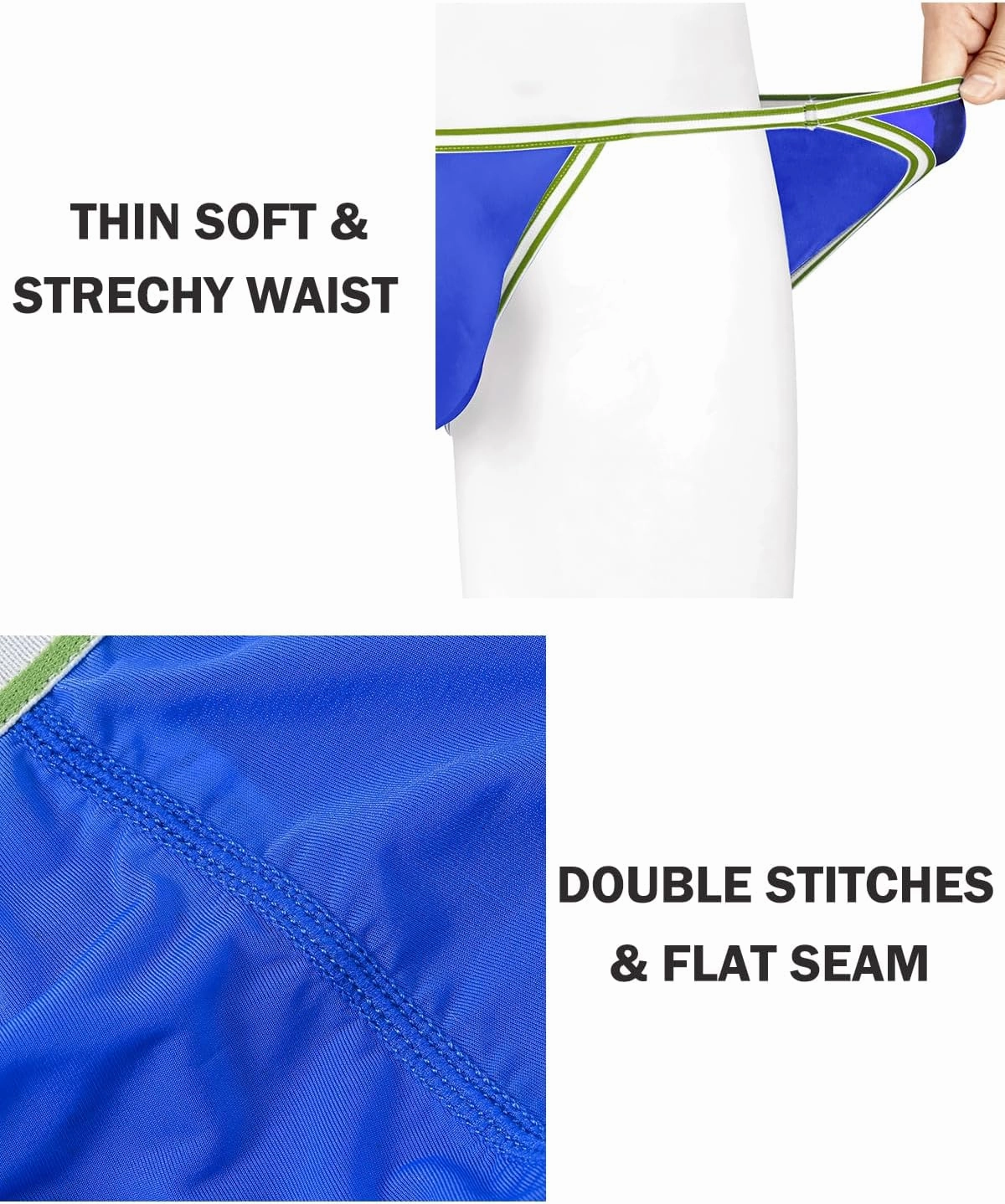 ZONBAILON Men's Briefs Dual Pouch Ice Silk Underwear See Through Thin Breathable Sexy Panties