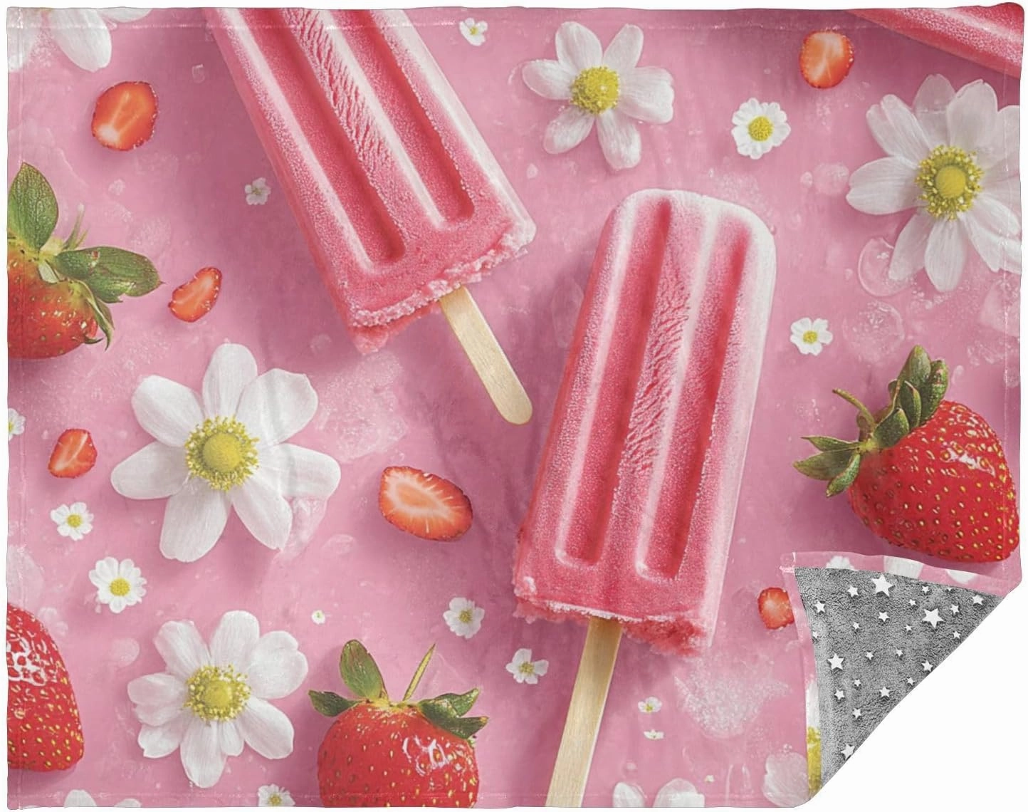 ZZKKO Glow in The Dark Blanket Ice Cream Sticks Couch Airplane Blanket for Boys Girls,Camping Blanket for Outdoors Travel Car Cold Weather 70x55in