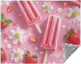 ZZKKO Glow in The Dark Blanket Ice Cream Sticks Couch Airplane Blanket for Boys Girls,Camping Blanket for Outdoors Travel Car Cold Weather 70x55in
